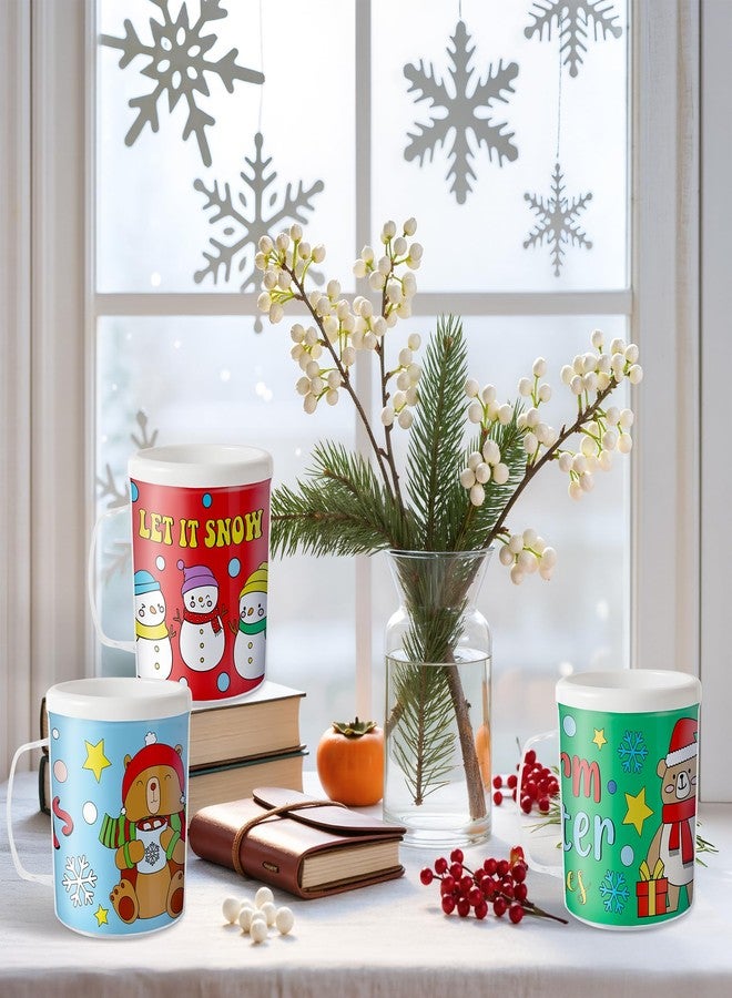 JAPBOR Winter Color Your Own Mugs - 12 Set DIY Christmas Coloring Cups Craft for Kids, 10 oz Xmas Coffee Mugs with 36 Insert Paper and 12 Color Pen for School Class Winter Holiday Party Supplies - Image 4